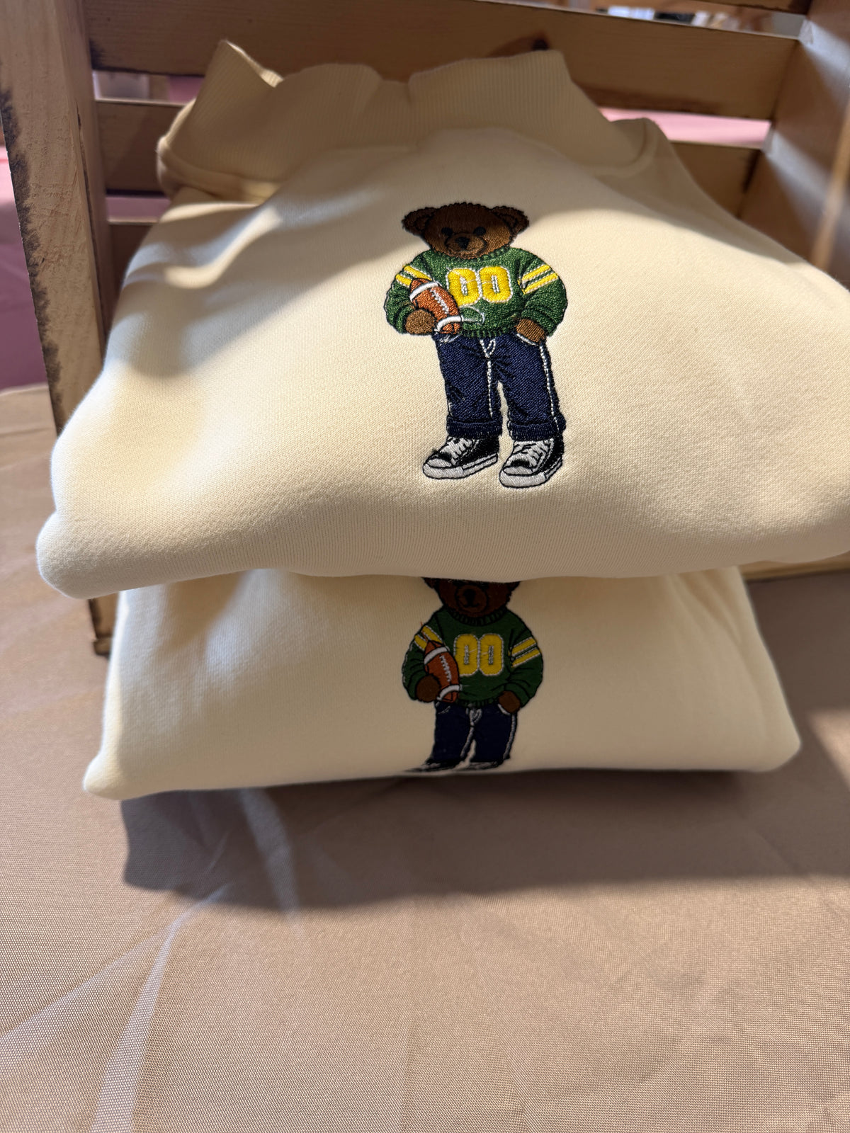 Football bear crewneck