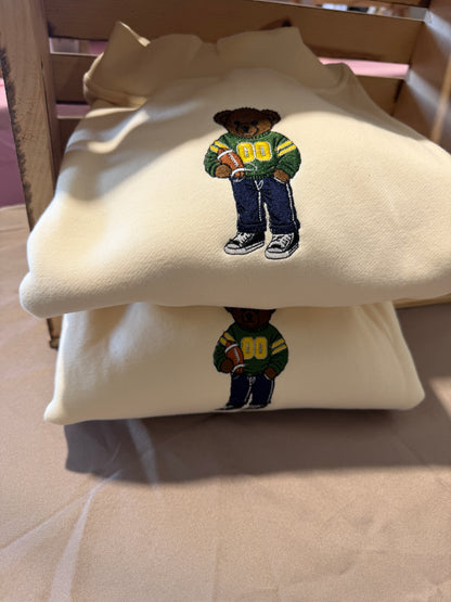 Football bear crewneck