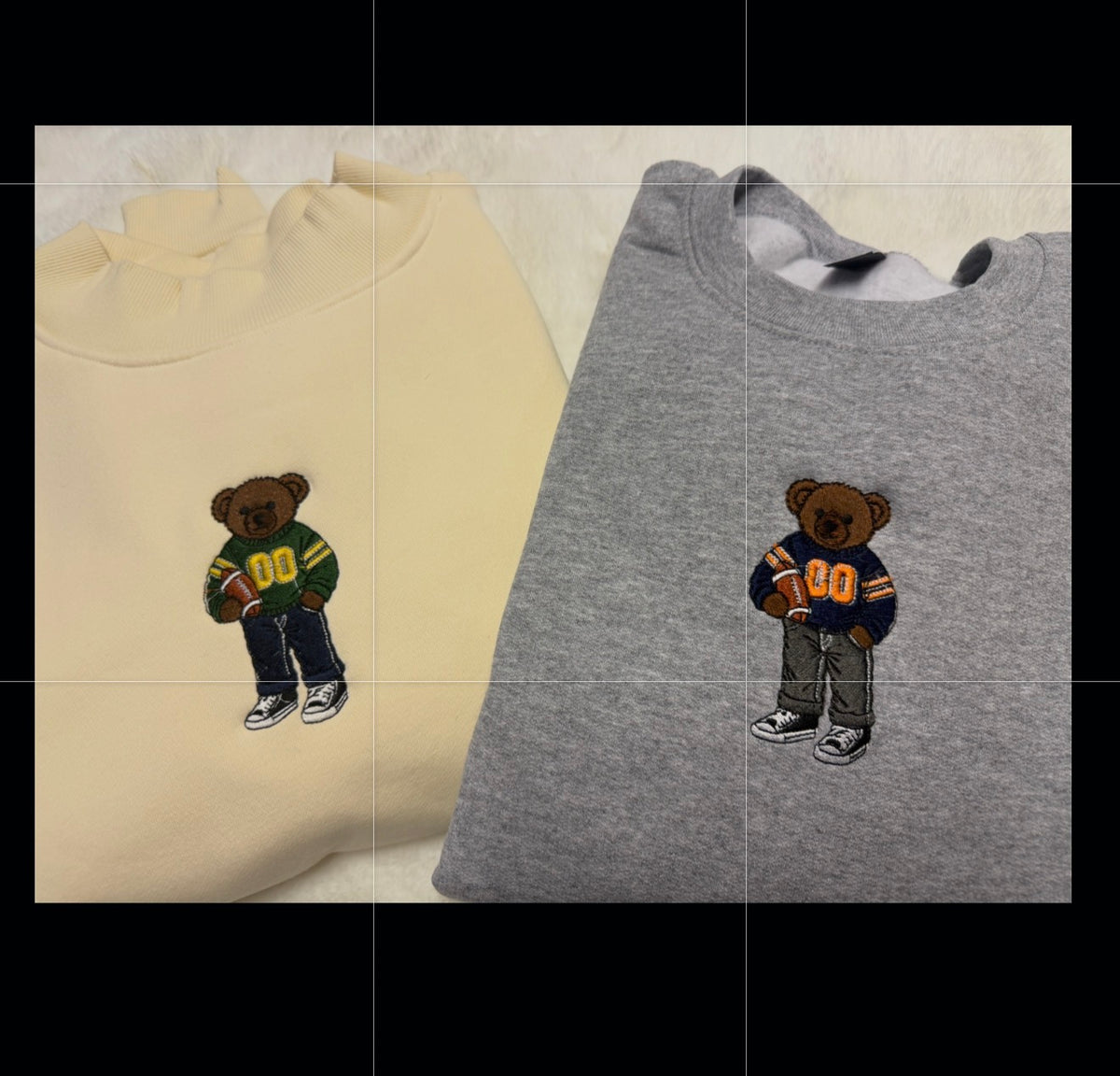 Football bear crewneck