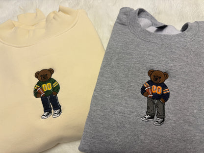 Football bear crewneck