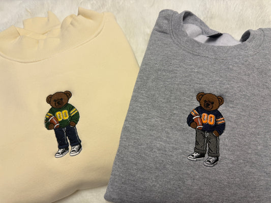 Football bear crewneck