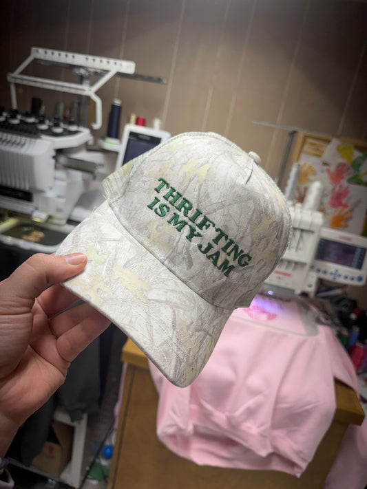 Thrifting is my Jam Camo: Trucker Hat