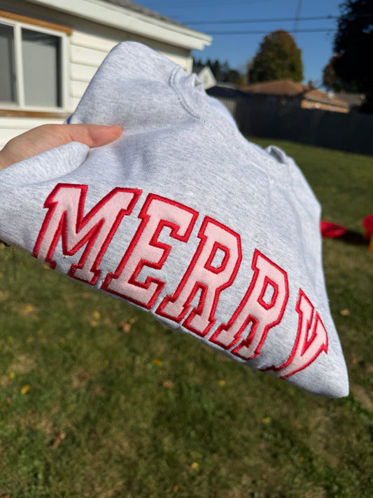 Merry Embroidered crew
