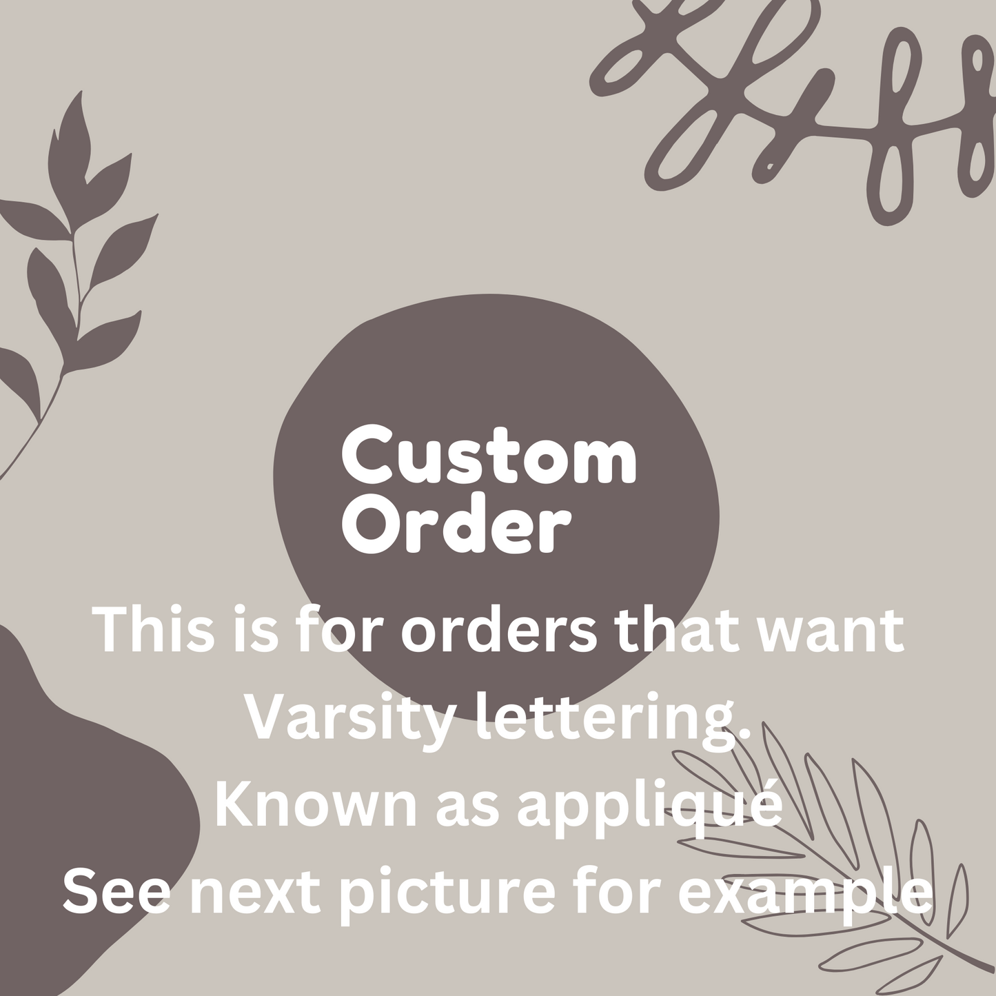 Custom Applique Order