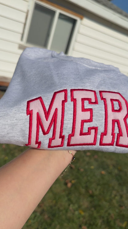 Merry Embroidered crew